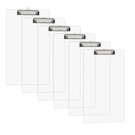 Juvealoe Legal Size Clipboard Set of 6, 8.5 x 14 Clear Plastic Long Clip Board with Low Profile Clip, 9 x 15 in, Suitable for Legal Lawers and Business, School & Office Supplies