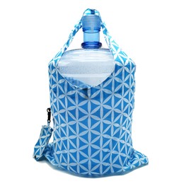 HOLYLUCK set of 3 Reusable Grocery Bags,Heavy Duty Foldable Shopping Tote Bag-sky blue