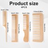 Juego de 4 peines de madera para el cabello, peine