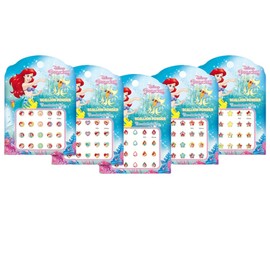 Fashion Yo 5 Sheets Toddlers Princess Elsa Minnie Kids Girls Nail Stickers Earring Stickers Art Decal Party Bag Fillers Decor for Kids Girls Birthday Gift (Mermaid Earring Stickers)