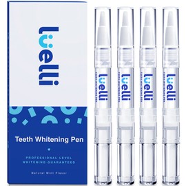 LUELLI Professional Teeth Whitening Pen for a White Smile - 4 Tooth Stain Remover Gel Pens with 35% Carbamide Peroxide - Home Dental Products for Sensitive Teeth