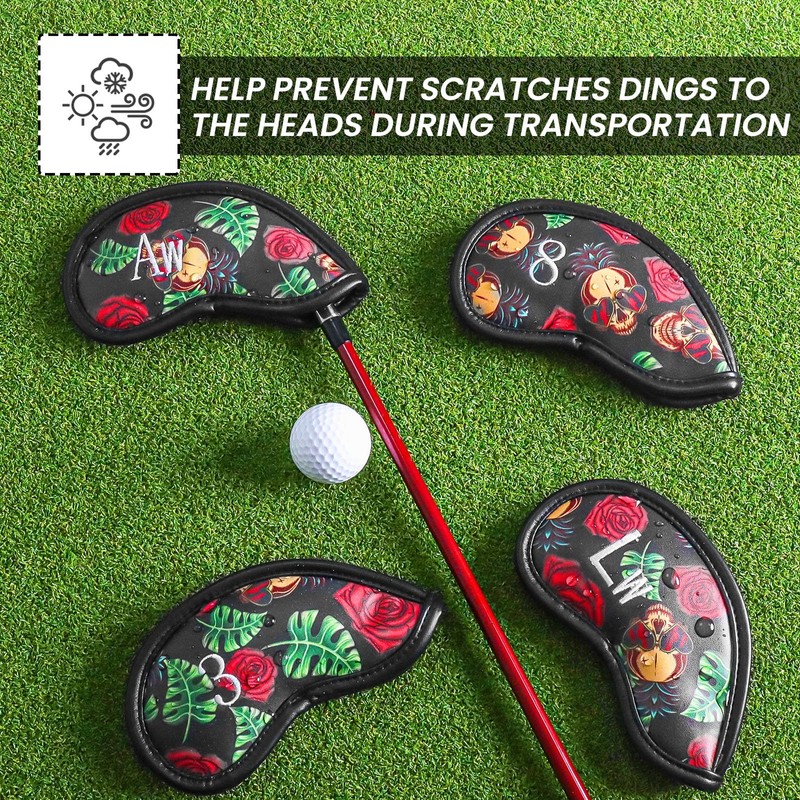 Golf Iron Head Covers Numbers Synthetic Leather Headcover Deluxe Value