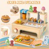 WOODMAM Foldable Wooden Kids Play Food Toys Sandwich Counter with