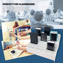 Pixiss Classroom Cell Phone Storage Cubby and Calculator Storage Caddy Box - 24 Slots Cell Phone Holder