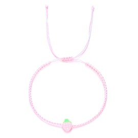 XAM Multicolor Beaded Adjustable Woven Friendship Bracelets Summer Fruit Charm Bracelets for Friends & Couples strawberry pink