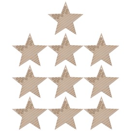 Operitacx 10 Stück Holz-Sternausschnitte Unvollendete Gedenktag-Baumschmuck Patriotische Holzornamente 4. Juli- Sternverzierungen