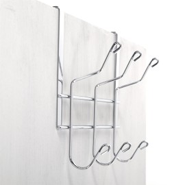 DESIGN DELIGHTS PURISTA Door Wardrobe 32 cm, Metal, Extra Wide for Shower Partitions up to 5 cm, Hook Rail for Shower, Shower Wardrobe, Coat Hook, Towel Rail