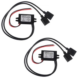 2PCS DC Car Power Converter 12V 24V to 5V 3A 15W Dual USB Female Regulator DC to DC Buck Converter Power Adapter Step Down Module