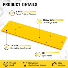 12 Inch Sheet Metal Bender, Sheet Metal Folding Tool for Duct Bending, Metal Bending Tool- 3/8" and 1" Folding Depth for HVAC