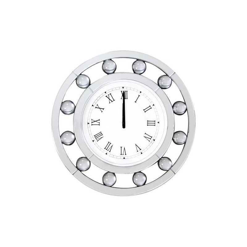 Acme Boffa Round Wall Clock with Circular Floating Crystal in