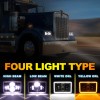 BraveWAY 4PCS 4X6" LED Headlights DOT Approved with High Low