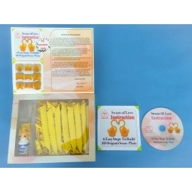 DIY 3D Origami Swan Kit With Plain Design - 500 Pre-folded Triangles