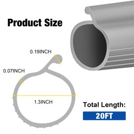 ToLanbbt 20FT Garage Door Seals Bottom Rubber 0.19" P Bulb Bottom Weather Seal, Weatherproof Replacement Weather Stripping Compatible with Overhead Door (20 FT, Gray)