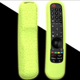 Case Cover for LG Magic Remote 2021-2024, Silicone Skin Sleeve for LG Smart TV Remote Control MR24GN MR23GA MR22GA AN-MR21GA Glow in The Dark Green