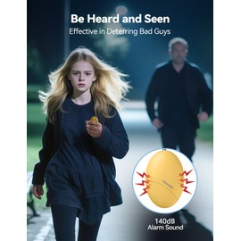 TECKNET Personal Safety Alarm for Women, 2 Pack Self Defense Keychain, 140dB Personal Alarm Loud Siren Safety Keychain for Girls Kids Elderly(Yellow & Black)