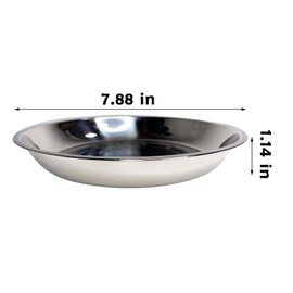 kathson Stainless Steel Whisker Relief Cat Bowl, 4 pcs Shallow and Wide Bowls, Pet Cat & Dog Feeding Large Dishes Fits with Elevated Stands Pet Bowl Stand (7.88 Inch Dia.)