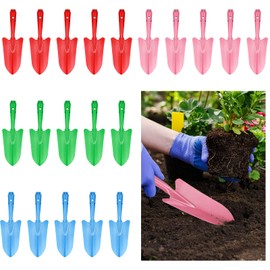 20 Pack Mini Colorful Metal Hand Shovel Digging Trowel Set Transplanting Garden Shovel for Flower Soil Planting Succulent Women Men Gift Indoor Outdoor, 4 Colors Gardening Tools 11 x 3 Inch