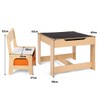 DREAMADE Children's Table with 2 Chairs, 3-Piece Children's Wooden Seating