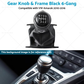 MAX COOL 6-Gang Gear Shift Knob with Frame Black Suitable for VW Amarok 2010-2016