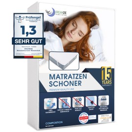 Mattress Protector 100 x 200 cm, Waterproof, Made in EU and Oeko-Tex Certified by Dreamzie, Breathable Mattress Topper