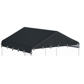 Ddeman Outdoor Dog Kennel Cover 10'W x 10'L Made of 600D Waterproof Oxford Cloth- Black Replacement（Without Frame）