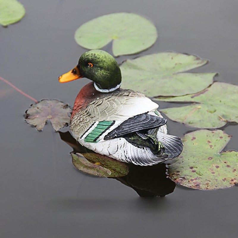 Outdoors Mallard Duck Statue, Realistic Duck Floater Floating Duck Decoys
