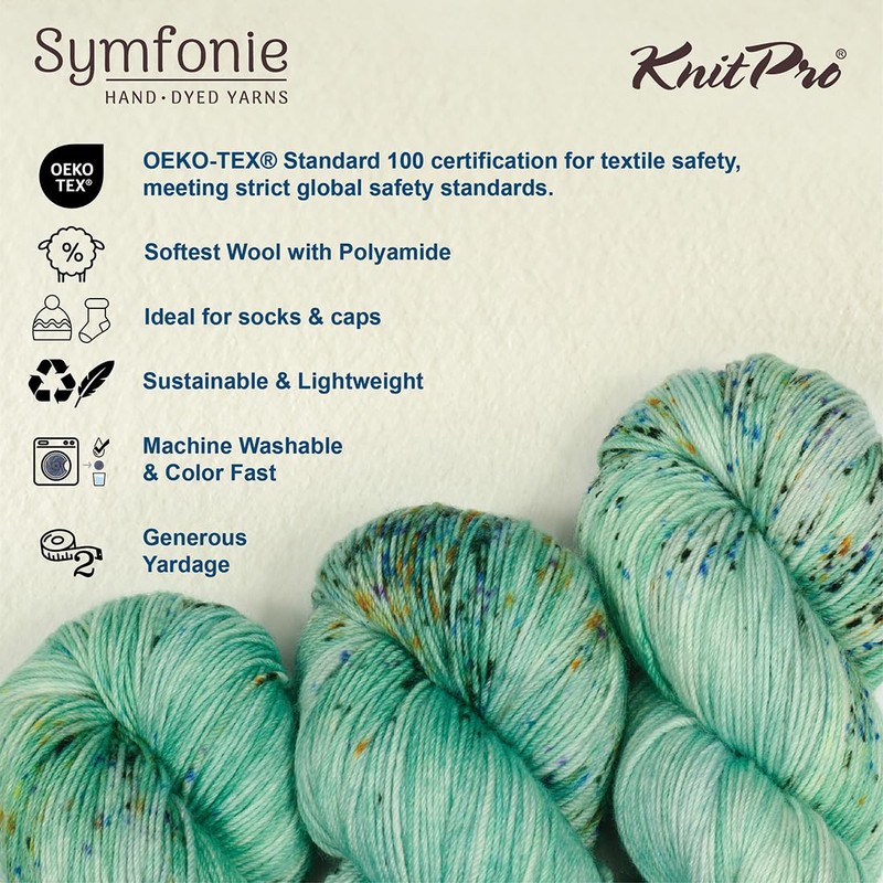 KnitPro Symfonie Terra Hilo teñido a mano, 75 % lana