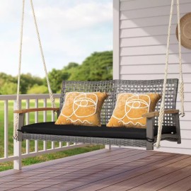 Costway 2Person Patio Outdoor Garden Chair Swing Hanging Seat w/Heavy Duty Steel Frame