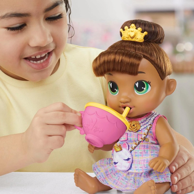 Baby Alive Bubbly Tea Party Sophia Sparkle Doll Brown Hair