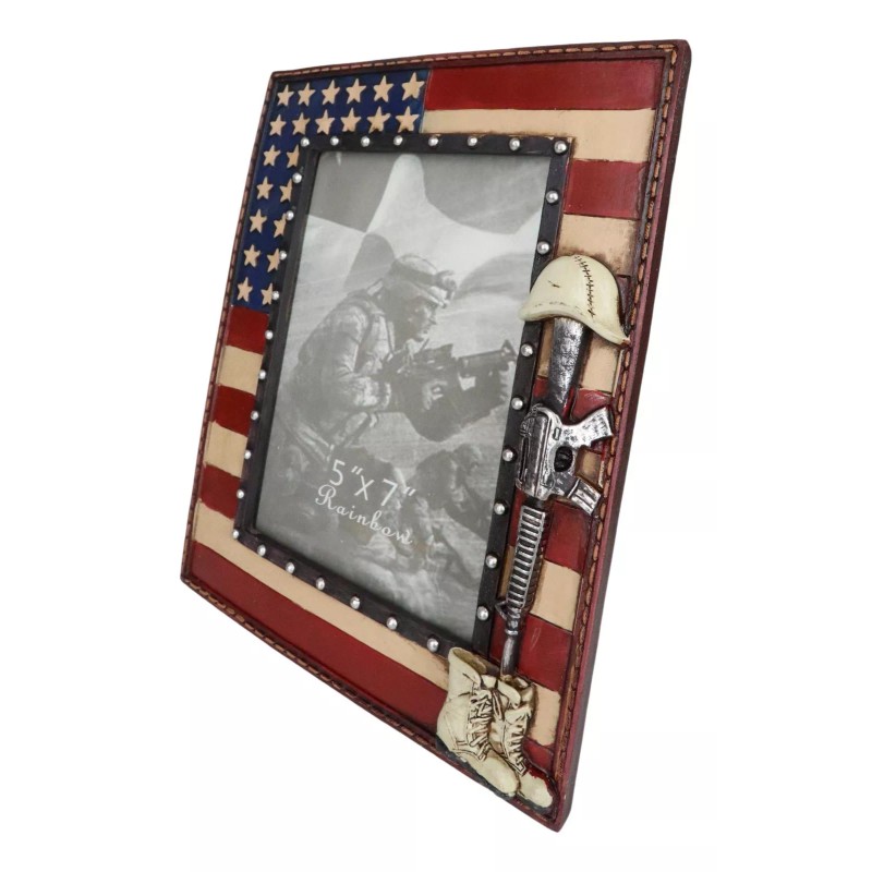 Western Stars USA Flag Fallen Soldier Boots Rifle Helmet Picture