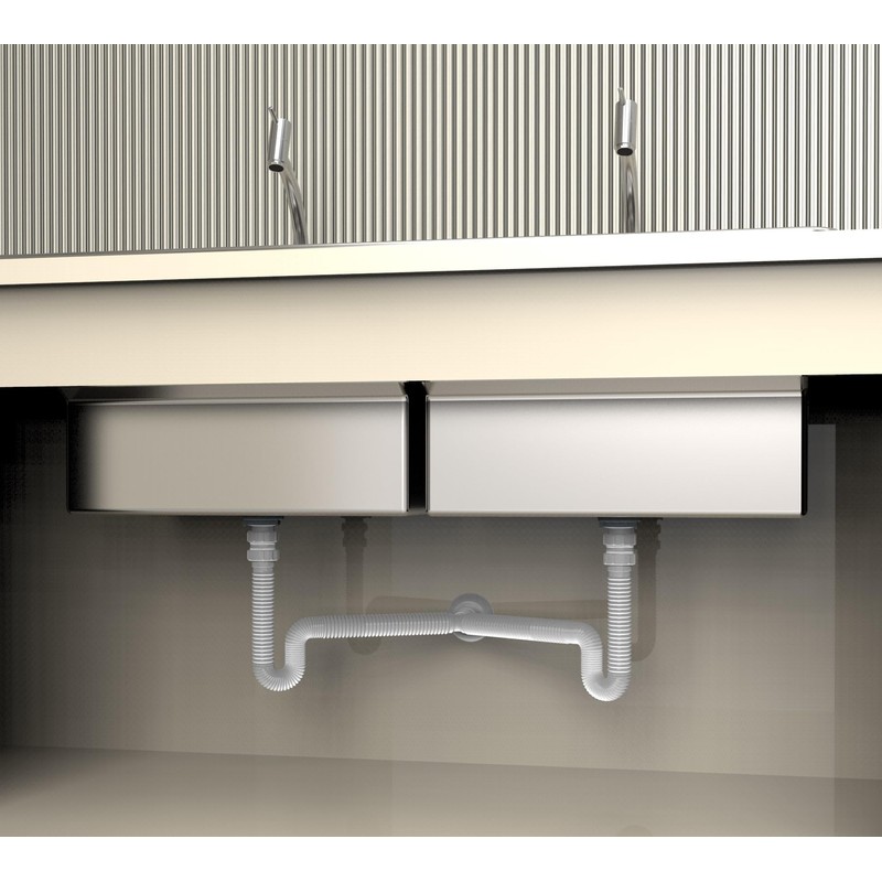 EASYDRAIN Double Kitchen Sink P-Trap | Expandable & Flexible 1-½"