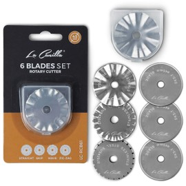 6 Rotary Cutter Blades 45 mm Assortment, Compatible with Others | Valid for All Types of Fabrics, Patchwork, Vinyl, Scrapbooking, DIY, Sewing and Crafts