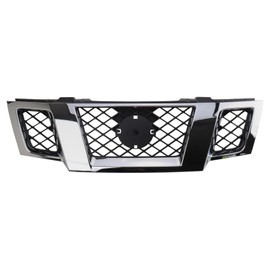 TRQ Front Grille Chrome & Black Compatible with 2009-2016 Nissan Frontier NI1200233