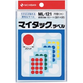 Nichiban Mitac Label ML-121 Diameter 0.8 inches (20 mm)