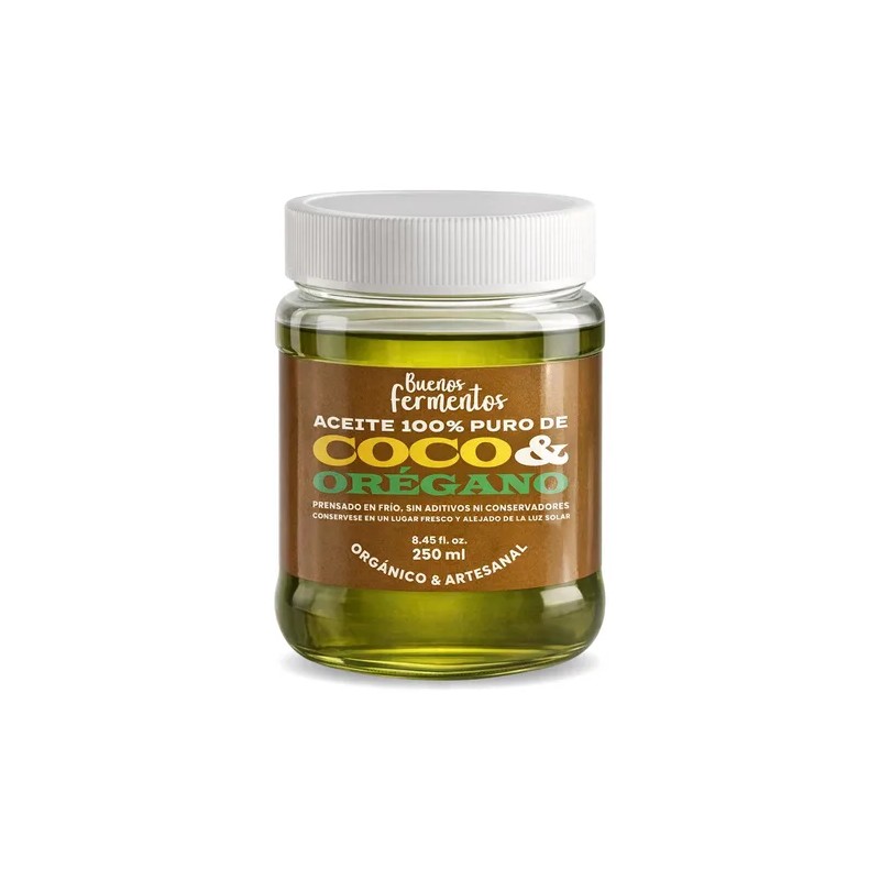 Aceite De Coco Y Orégano Prensado En Frío 100 Natural