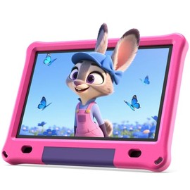 VOLENTEX 10 Inch Tablet with Case, Android 15 Tablet for Age 6-12, 6GB RAM 64GB ROM, Parental Control, Games Pre-Installed, Dual Camera, 6000mAh, Bluetooth (Pink)