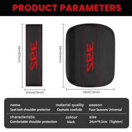 Magaradula fit Dodge SRT 392 Seat Belt Covers Compatible with Dodge 392 car Accessories Shoulder Strap Pads Leather 2pcs Comfortable Safety Driving.(Black) (H-HJD-392)