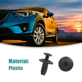 ACROPIX Car Trim Door Panel Fixing Clip Rivet Fastener Universal 6mm Diameter Hole Black 20pcs