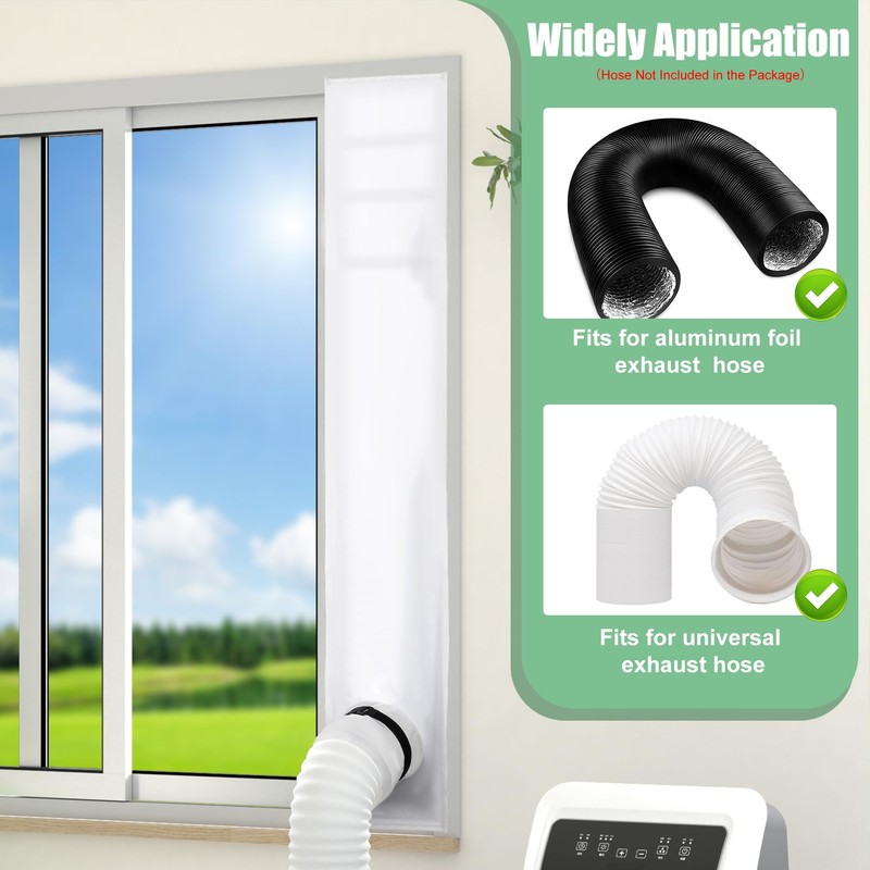 Memrita Portable AC Window Seal Kit with Mesh Screen, Double