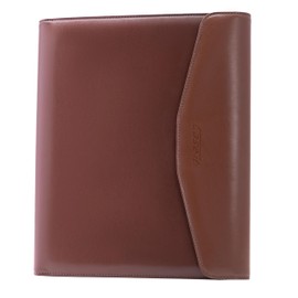 Case-It V.P Tri-Fold Business Meeting Padfolio | Professional Portfolio with Letter Size Writing Pad, Multiple Pockets, PAD-35 BRN