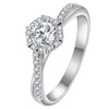 Anillo De Compromiso Mujer, Adjustable Anillos de Promesa S925 Plata
