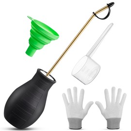 Qualirey Diatomaceous Earth Powder Duster, Garden Powder Applicator Dispenser with Long Metal Tube, Bulb Duster Sprayer Insect Duster for Home Powder for Organic Gardening Agricultural Supply (1 Pack)