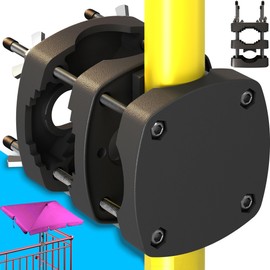 4smile SunnyBoy Parasol Holder, Balcony Railing, Black, Compact Parasol Holder, Balcony, Flexible Use, Umbrella Holder, Balcony Railing, Replaces Parasol Stand Balcony