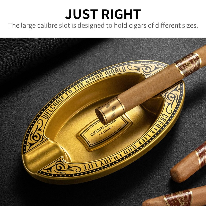 CIGARLOONG Cigar Ashtray Resin Desktop Cigar Holder with 2 Slots