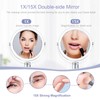 CLSEVXY Vanity Mirror Makeup Mirror with Stand, 1X/15X Magnification Double