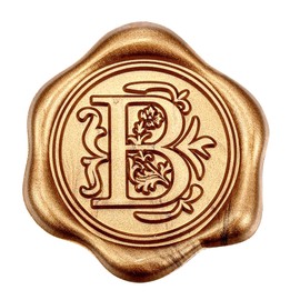 Yoption 50Pcs Initial B Wax Seal Stickers, Retro Antique Gold Letter Self Adhesive Envelope Seal Stickers for Wedding Party Birthday Christmas (B)