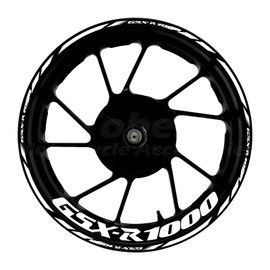 Awonderful Motorcycle Reflective Wheel Stripes kit, Wheel Rim Stickers Compatible with Suzuki GSXR1000 K1/GSXR1000 K3 /GSXR1000 K5/GSXR1000 K7/GSXR1000 K9/GSXR1000 K17 2017-2022,White