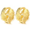 Gold Tone Knot Stud Earrings Twisted Rope Design for Women