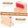 KOMBIUDA 2Pcs Wooden Train Track Stop Accessory DIY Assemble Blocks