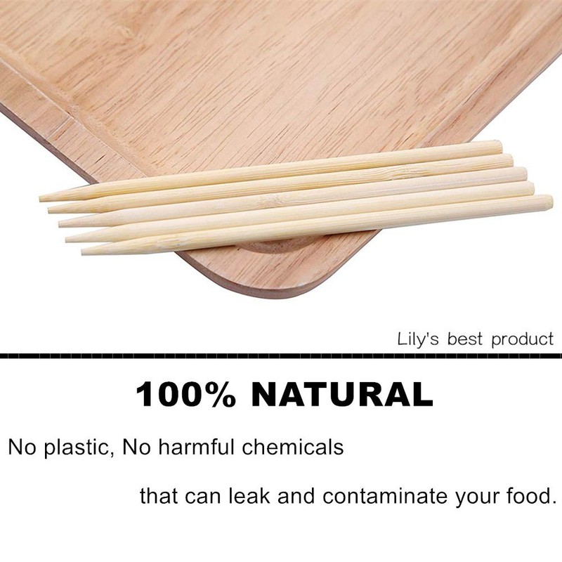 HOPELF 5.5 inch Semi Point Bamboo Skewers - 5mm Thick